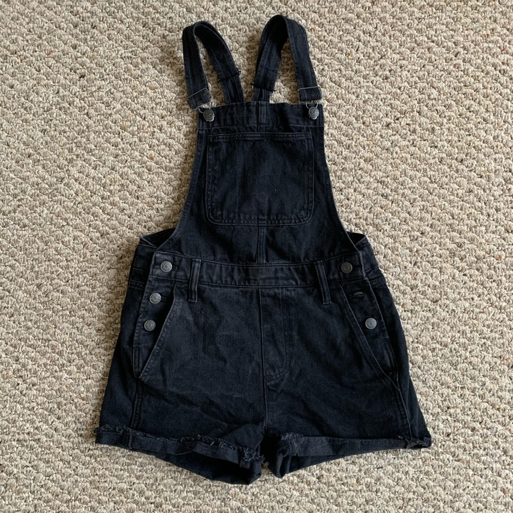 MADEWELL Black Overall Denim Shorts (xs)